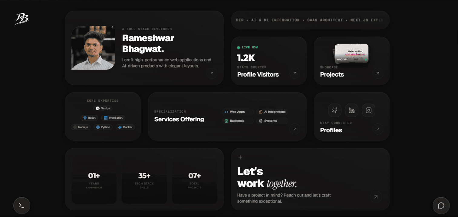 Developer Portfolio hover preview
